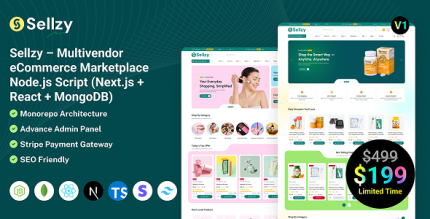 Sellzy – Multivendor eCommerce Marketplace Node.js Script (Next.js + React + MongoDB)