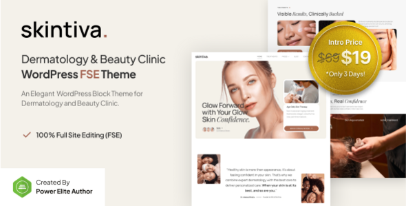 Skintiva – Dermatology Beauty Clinic FSE WordPress Theme Skintiva – Dermatology Beauty Clinic FSE WordPress Theme