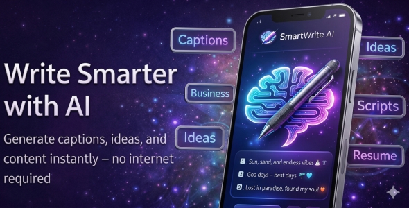 SmartWrite AI - Premium AI Writing Assistant with DeepSeek AI / Jetpack Compose / AdMob / MVVM / Roo SmartWrite AI - Premium AI Writing Assistant with DeepSeek AI / Jetpack Compose / AdMob / MVVM / Roo