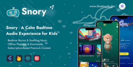 Snory - Premium Bedtime Stories Flutter App | Offline Audio Subscriptions | React Admin Panel