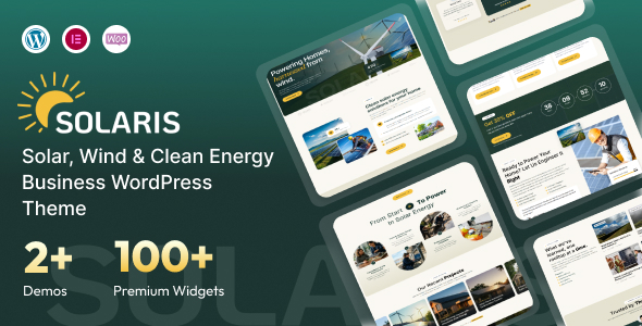 Solaris – Solar, Wind Clean Energy Business WordPress Theme