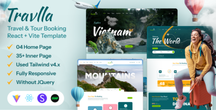 Travlla - Travel Tour Booking React Vite Tailwind Template