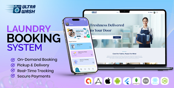 UltraWash – Complete Multi-Store Laundry Booking Solution (App + Website + Admin Panel) | On-Demand UltraWash – Complete Multi-Store Laundry Booking Solution (App + Website + Admin Panel) | On-Demand