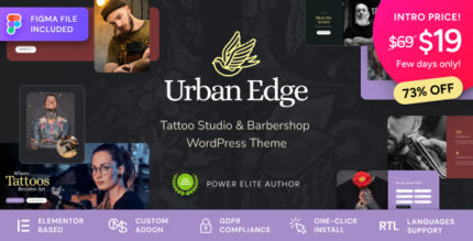 Urban Edge - Barbershop Tattoo Studio WordPress Theme