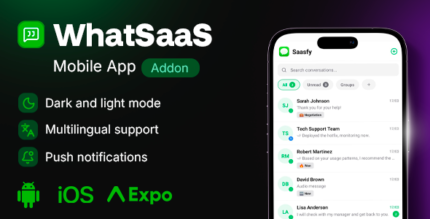 WhatSaaS Mobile — WhatsApp Sales Support App for Android iOS (Add-on)