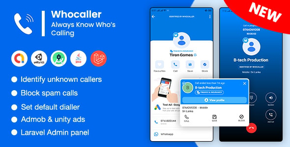 Whocaller Truecaller ID Spam Blocker App With Admin Panel Whocaller Truecaller ID Spam Blocker App With Admin Panel