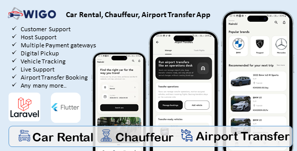 Wigo | Car Rental and Mobility Flutter App Wigo | Car Rental and Mobility Flutter App