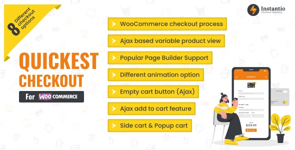 WooCommerce All in One Cart and Checkout | Side Cart, Popup Cart and One Click Checkout - Instantio WooCommerce All in One Cart and Checkout | Side Cart, Popup Cart and One Click Checkout - Instantio