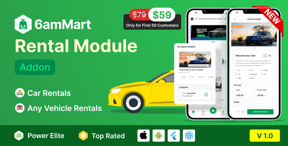 6amMart Car Rental Module Addon 6amMart Car Rental Module Addon
