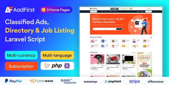 Aadfirst - Classified Ads, Directory Job Listing Laravel Script Aadfirst - Classified Ads, Directory Job Listing Laravel Script