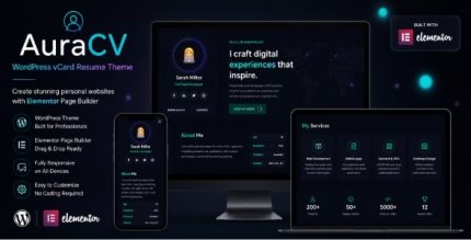 AuraCV - Premium vCard Resume WordPress Theme