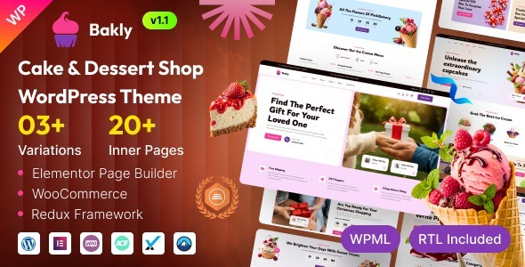 Bakly – Cake Dessert Shop WordPress Theme
