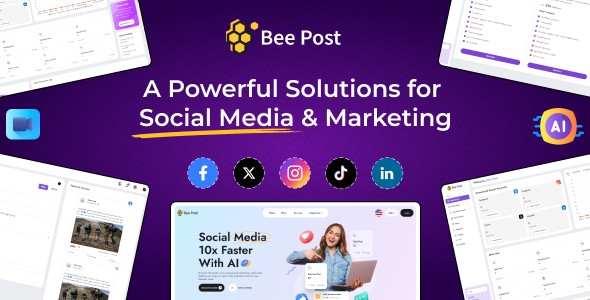 BeePost - AI Social Media Management Content Creation SaaS with Subscription System BeePost - AI Social Media Management Content Creation SaaS with Subscription System