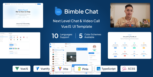 Bimble Chat – VueJS + Vuetify Chat App UI Template Bimble Chat – VueJS + Vuetify Chat App UI Template
