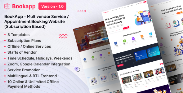 Bookapp - Multivendor Service / Appointment Booking Laravel Website (Subscription Based) Bookapp - Multivendor Service / Appointment Booking Laravel Website (Subscription Based)