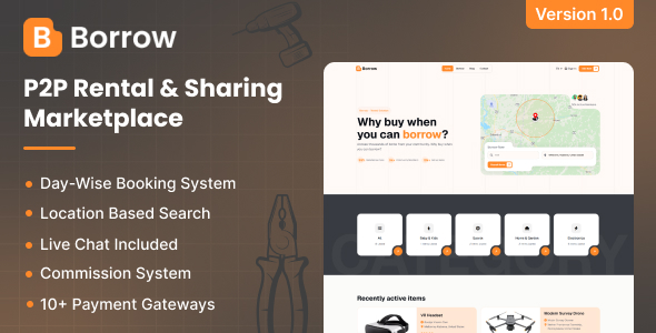 Borrow - P2P Rental Sharing Marketplace Borrow - P2P Rental Sharing Marketplace