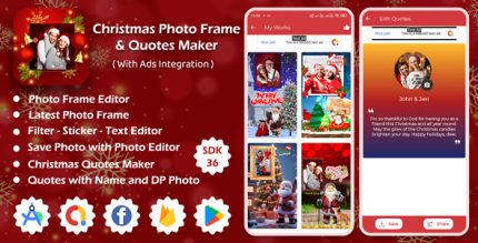 Christmas Photo Frame Quotes Maker App | Photo Editor App | Christmas Quotes Maker App with Ads
