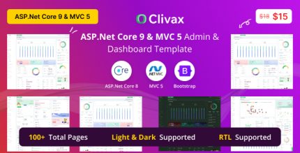 Clivax - ASP.Net Core 9 MVC 5 Admin Dashboard UI Template