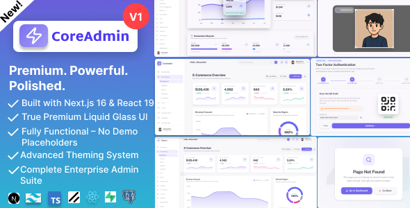 CoreAdmin – Next.js Admin Dashboard Template | React 19, Tailwind CSS, SaaS, CRM, Analytics, AI Apps CoreAdmin – Next.js Admin Dashboard Template | React 19, Tailwind CSS, SaaS, CRM, Analytics, AI Apps