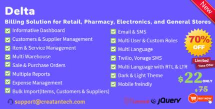 Delta - Invoicing, POS, Billing Inventory Management System with GST CRM