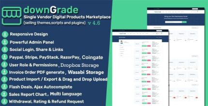 downGrade - Single Vendor Digital Marketplace With Subscription