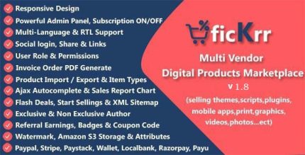 ficKrr - Multivendor Digital Marketplace With Subscription