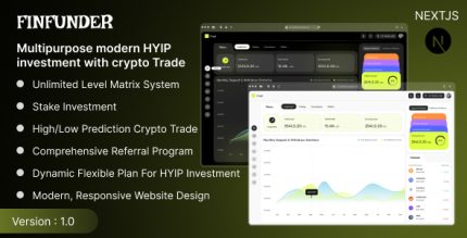 FinFunder – NextJS User Dashboard for Matrix HYIP Investments with Crypto Trading