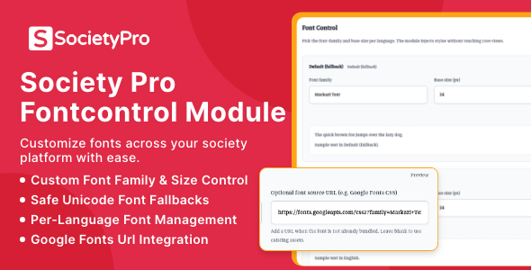 FontControl Module for SocietyPro FontControl Module for SocietyPro