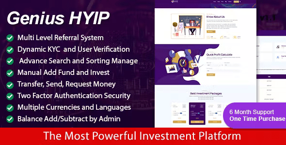 Genius HYIP - All in One Investment Platform Genius HYIP - All in One Investment Platform