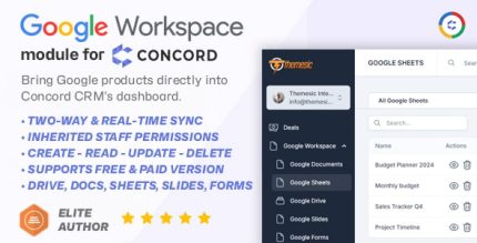 Google Workspace Module for Concord CRM - Google Drive, Sheets, Docs, Forms Slides