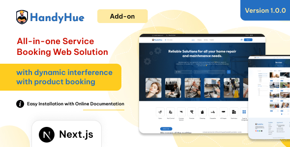 Handyhue – On-Demand Service Booking Website | Multi-Vendor Responsive Platform (Next.js) Handyhue – On-Demand Service Booking Website | Multi-Vendor Responsive Platform (Next.js)