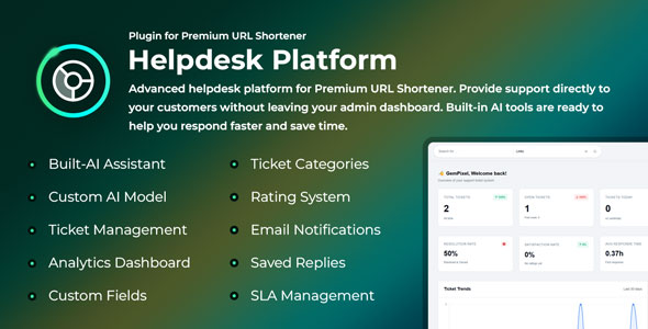 Helpdesk Platform - Plugin for Premium URL Shortener Helpdesk Platform - Plugin for Premium URL Shortener
