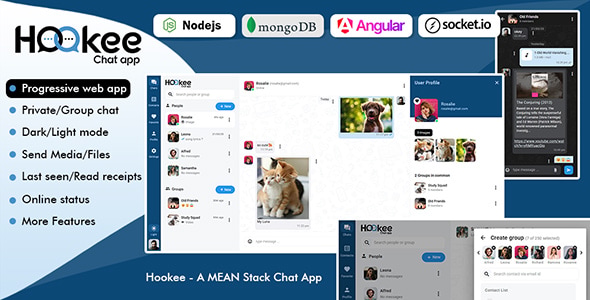 Hookee - PWA Chat App | Angular 19, Node.js, MongoDB Socket.io Chat App