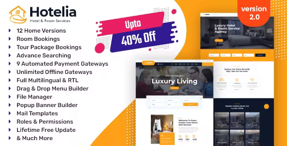 Hotelia - Hotel Booking / Resort Booking Management Website Hotelia - Hotel Booking / Resort Booking Management Website