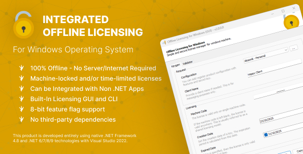 Integrated Offline Licensing for Windows – Built with .NET Integrated Offline Licensing for Windows – Built with .NET