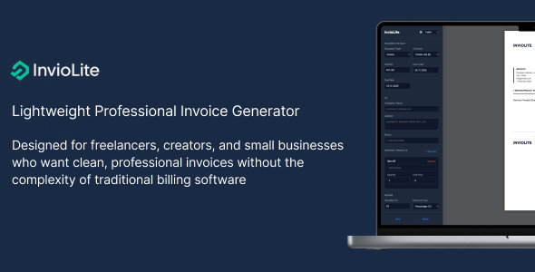 InvioLite - Lightweight Professional Invoice Generator InvioLite - Lightweight Professional Invoice Generator