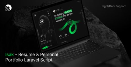 Isak - Resume Personal Portfolio Laravel Script