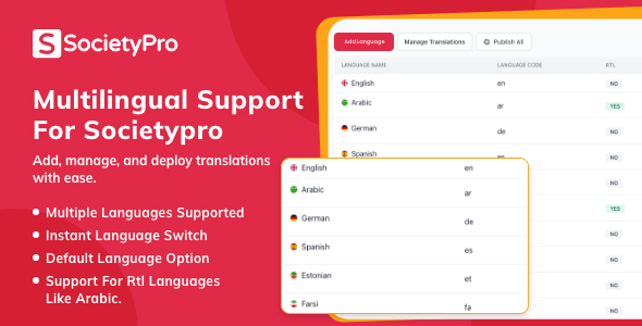 Language Pack Module for SocietyPro Language Pack Module for SocietyPro
