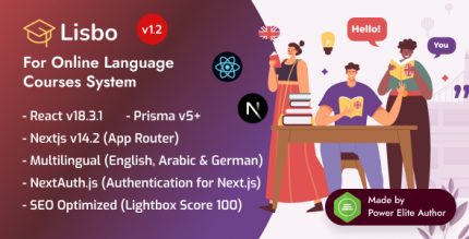 Lisbo - Language School Online Courses LMS System built with Next.js React v19