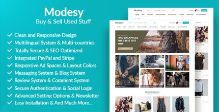 Modesy – Marketplace Classified Ads Script + Demo Data