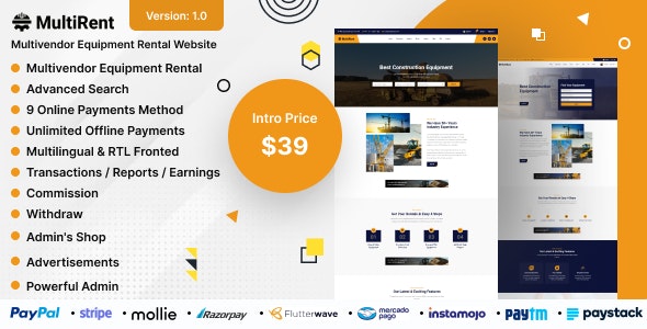 Multirent - Multivendor Equipment Rental Website Multirent - Multivendor Equipment Rental Website