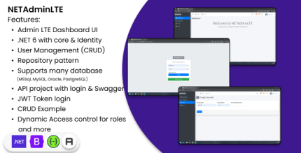 .NET 6 MVC with AdminLTE API Starter Kit + Authentication, User Management