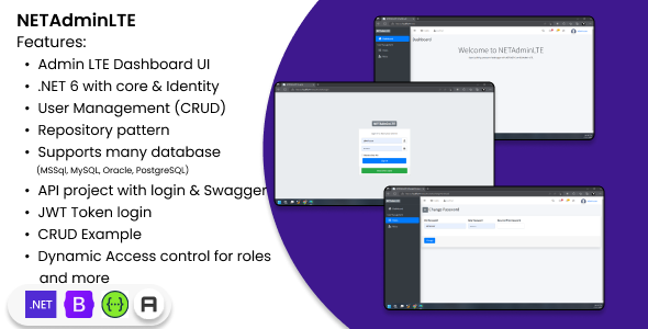 .NET 6 MVC with AdminLTE API Starter Kit + Authentication, User Management .NET 6 MVC with AdminLTE API Starter Kit + Authentication, User Management