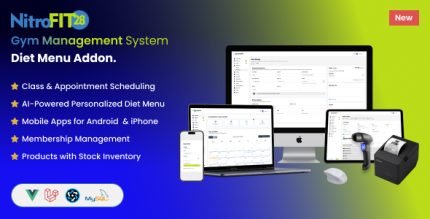 NitroFIT28 | Fitness Gym Management System Diet Menu Addon.