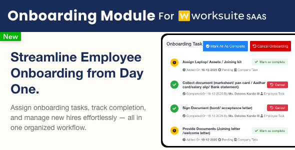 Onboarding Module for Worksuite SAAS Onboarding Module for Worksuite SAAS