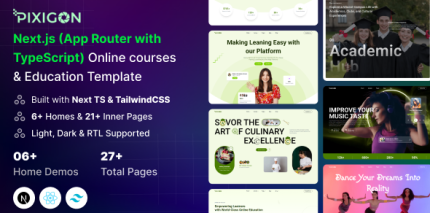 Pixigon - Next.js Online Courses Education Template (App Router)