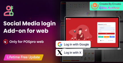 POSpro Social Media login Add-on for web App
