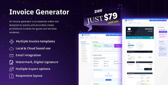 Professional Invoice Generator - 20 Templates, Dual Storage, Business Intelligence, SaaS Ready Professional Invoice Generator - 20 Templates, Dual Storage, Business Intelligence, SaaS Ready
