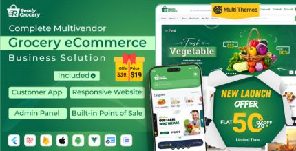 ReadyGrocery– Multivendor Grocery eCommerce Mobile App with Website Laravel Admin Panel