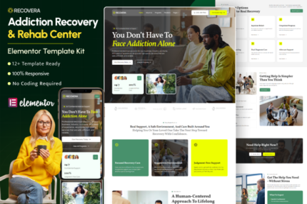 Recovera – Addiction Recovery Rehab Center Elementor Template Kit